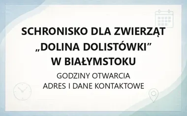 Schronisko dla Zwierząt „Dolina Dolistówki” w Białymstoku - kontakt, godziny, informacje